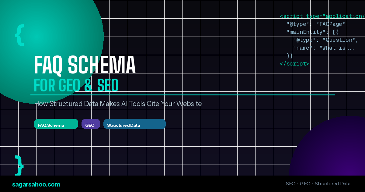 FAQ Schema for GEO structured data SEO guide